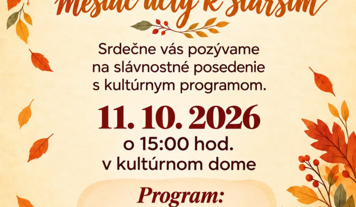 Fotka - Posedenie pre seniorov - 11.10.2026